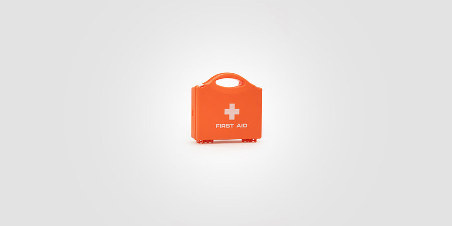 Orange first aid box