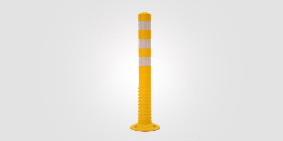 warning post yellow